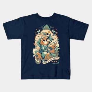 Neko's Awakening - A kitty with swords Kids T-Shirt